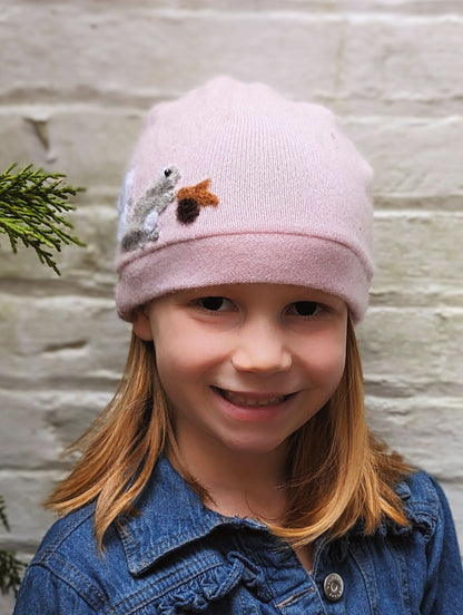 Ash &amp; Rose hat Blush Squirrel Cashmere Hat - Child