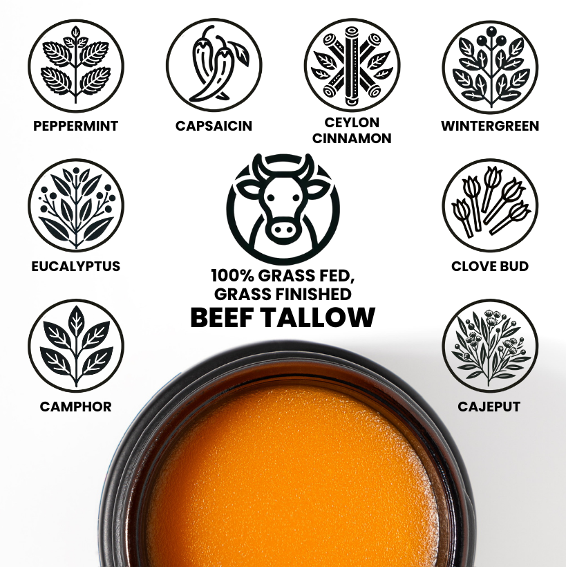 Untamed Tallow Pain Relief Balm - Muscle &amp; Joint Balm- 2oz