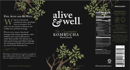 Alive &amp; Well Kombucha Kombucha Palo Santo Kombucha