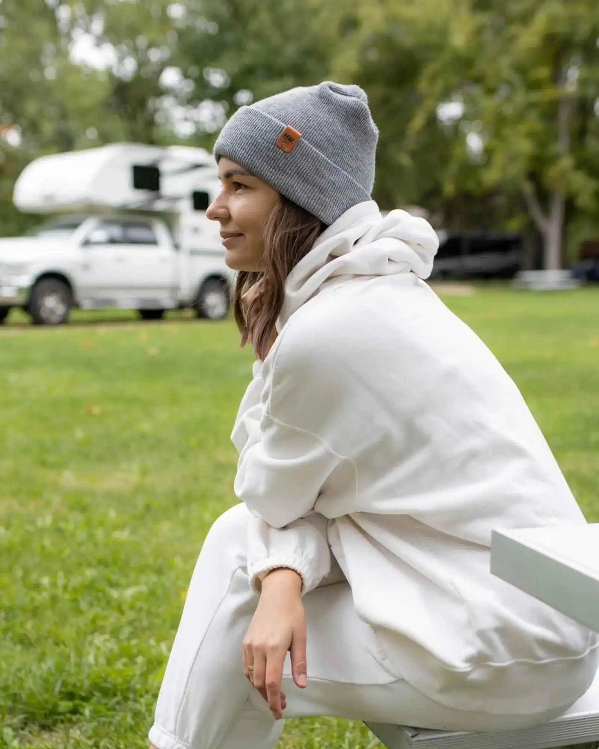 Patented H Stitch Cuffed Beanie, Koala Gray
