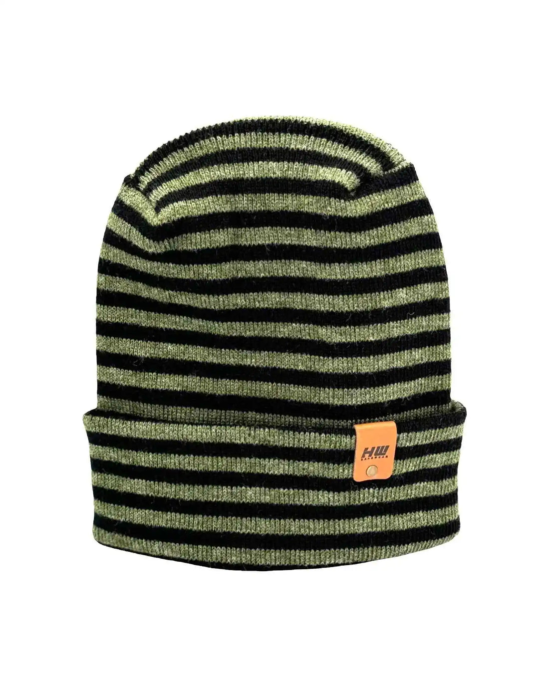 Patented H Stitch RoRo Cuffed Beanie, Black and Green