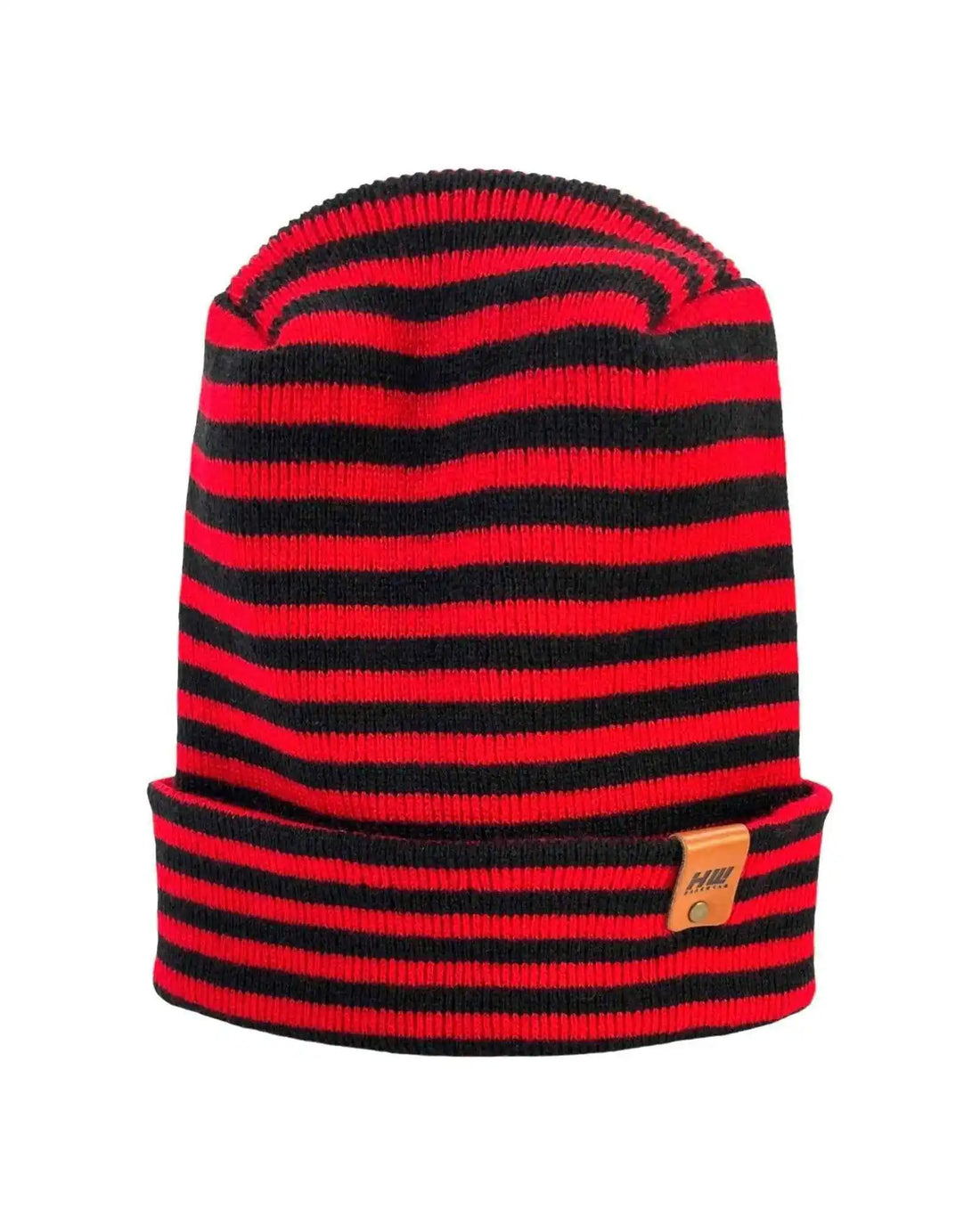 Patented H Stitch RoRo Cuffed Beanie, Black and Red
