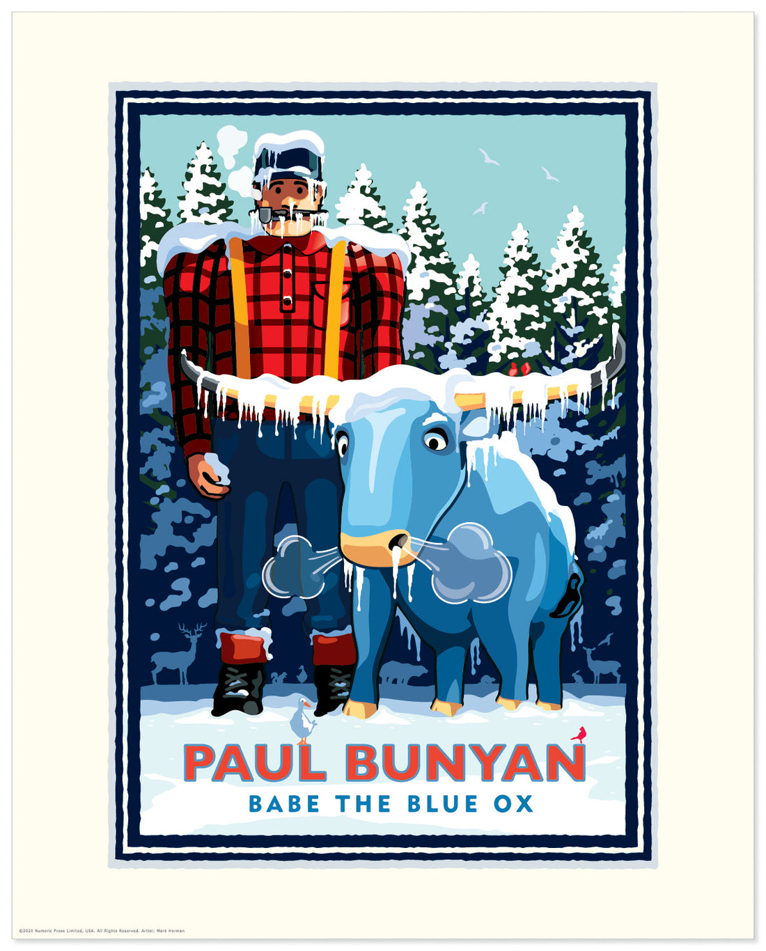 Landmark MN | Paul Bunyan Winter Scene Art Print
