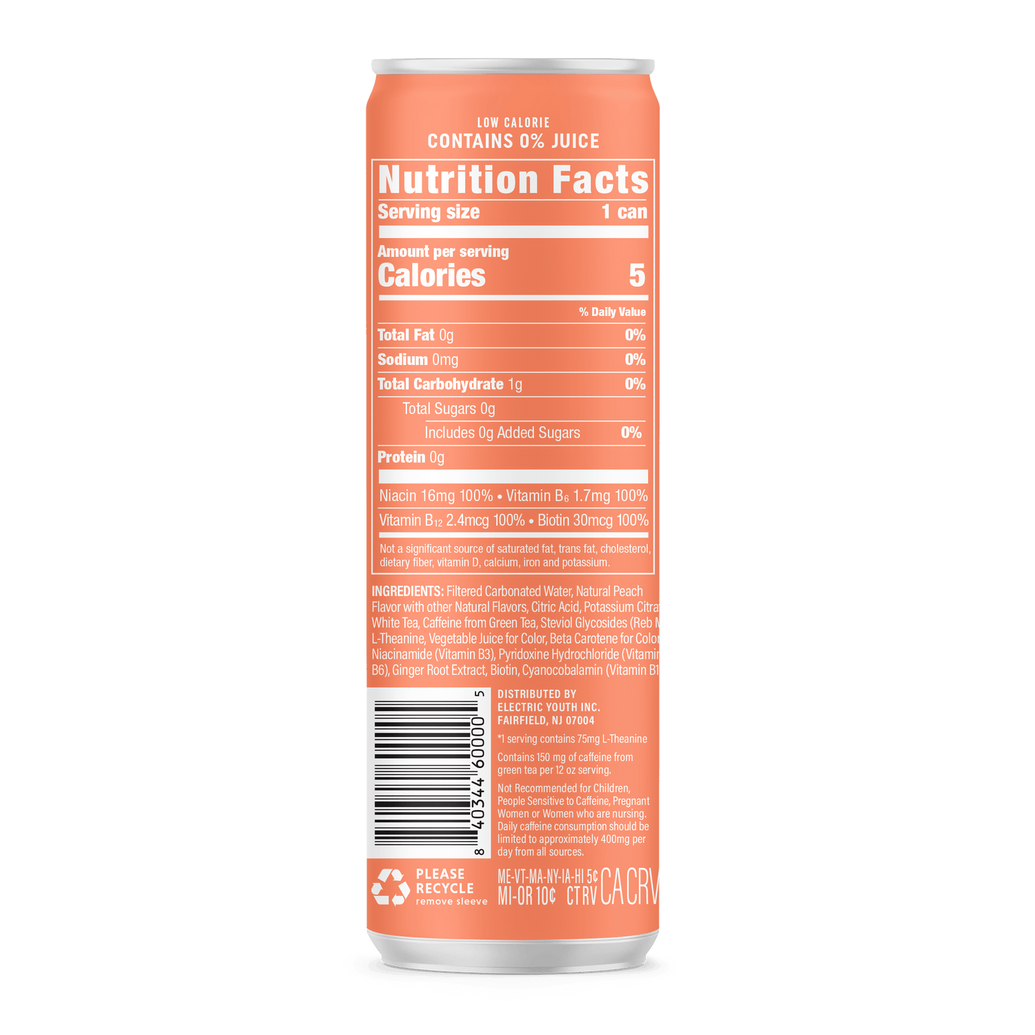GORGIE Energy Drink Energy Drink - Sparkling Peach Tea