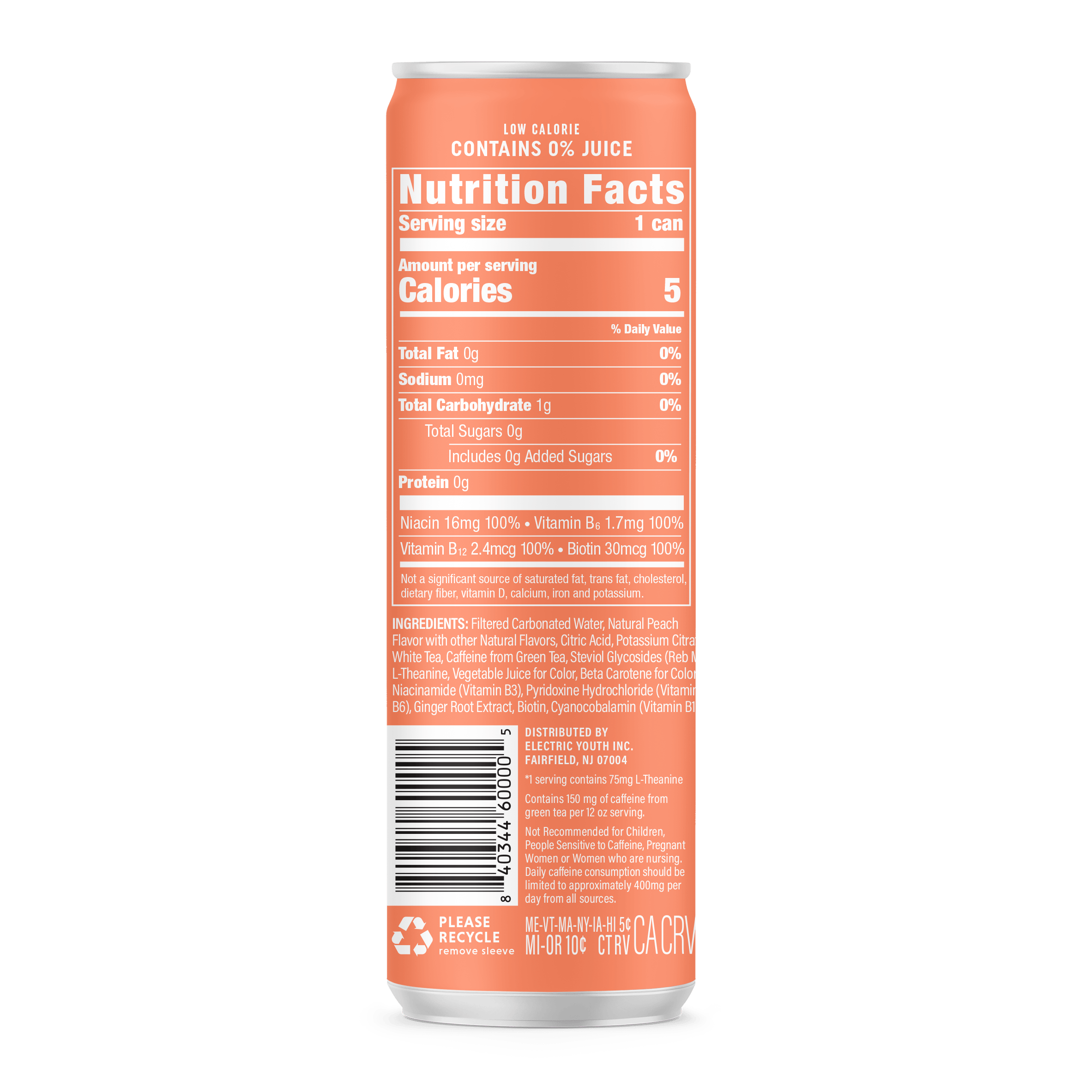 GORGIE Energy Drink Energy Drink - Sparkling Peach Tea