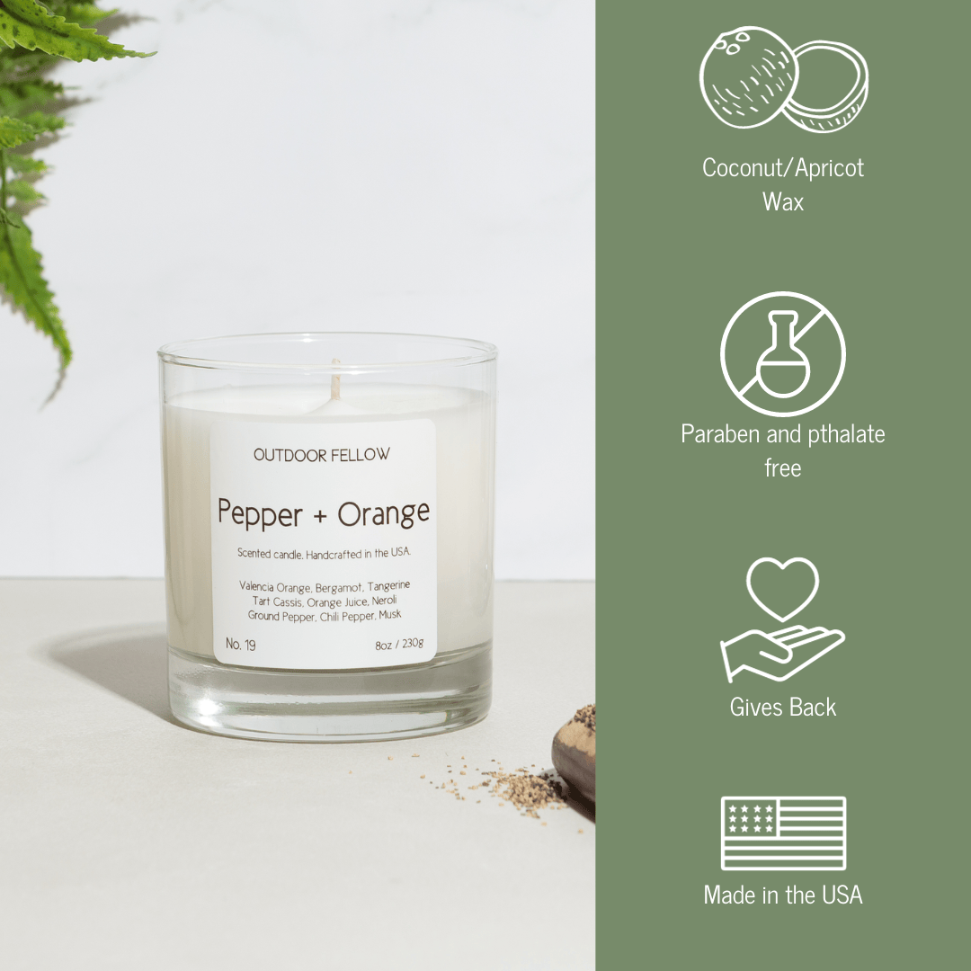 Outdoor Fellow Candles Pepper and Orange Scented Candle