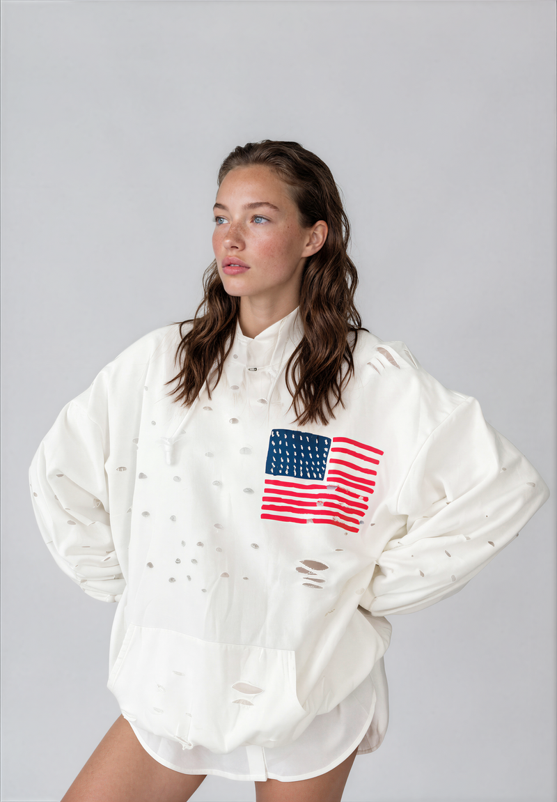'USA USA USA' Painted Hoodie