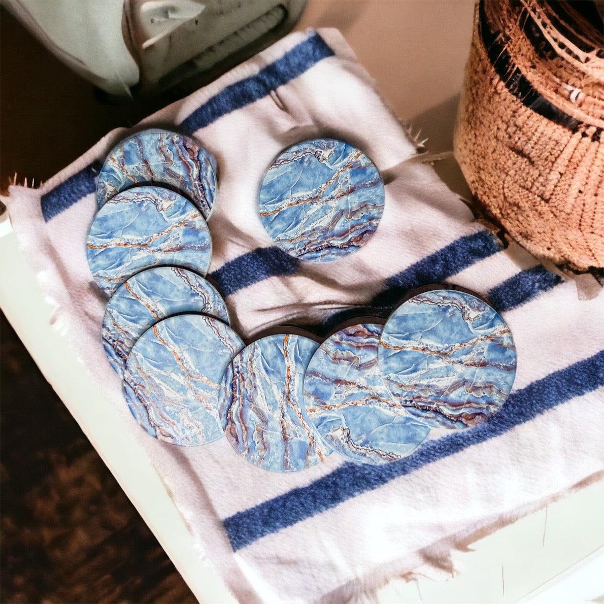 Gia Roma Coaster Marble Blue Coasters