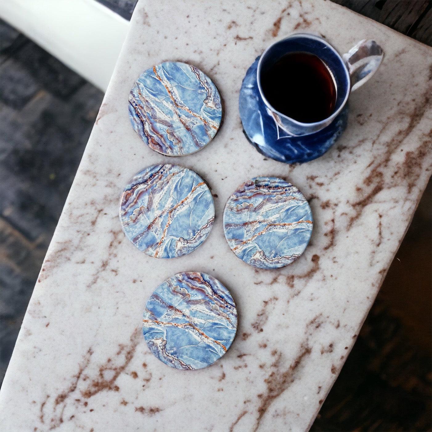 Gia Roma Coaster Marble Blue Coasters