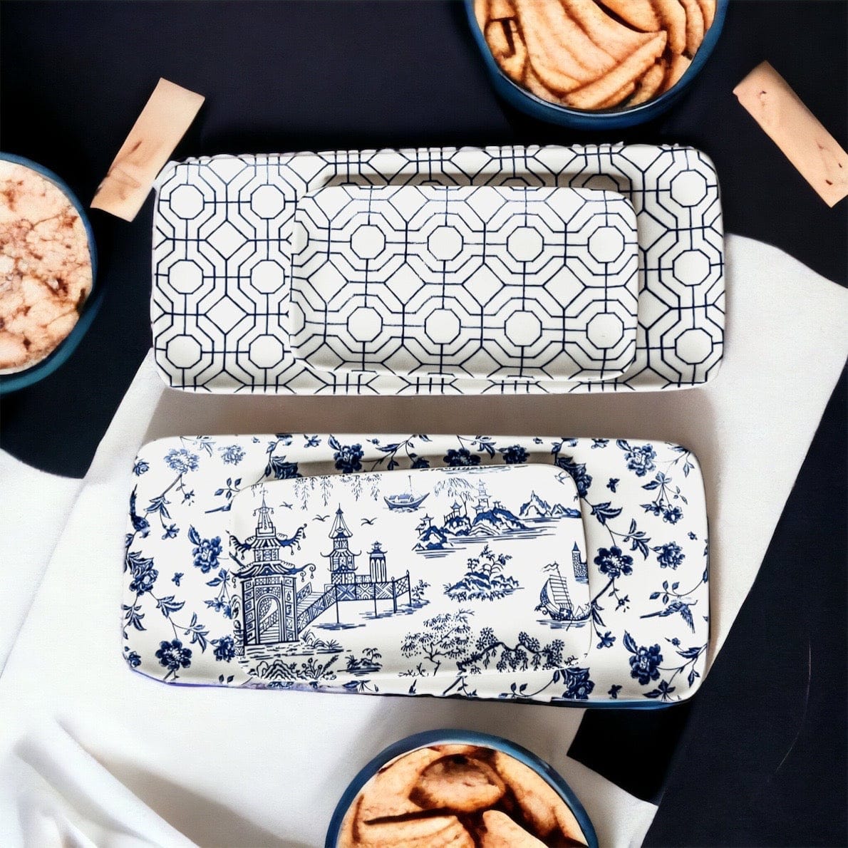 Gia Roma chinoiserie Chinoiserie Serving Set 4pc