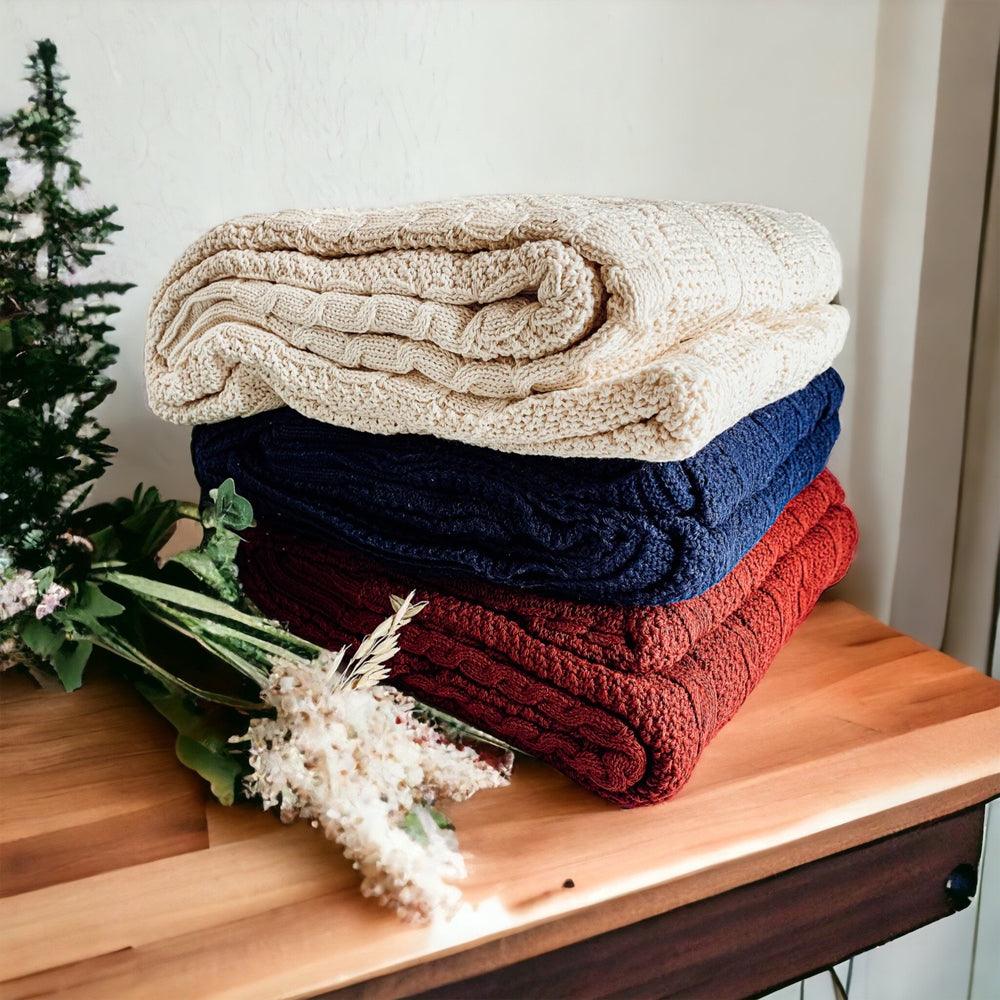 Gia Roma Throw Blanket Claret Knit Sweater Throw
