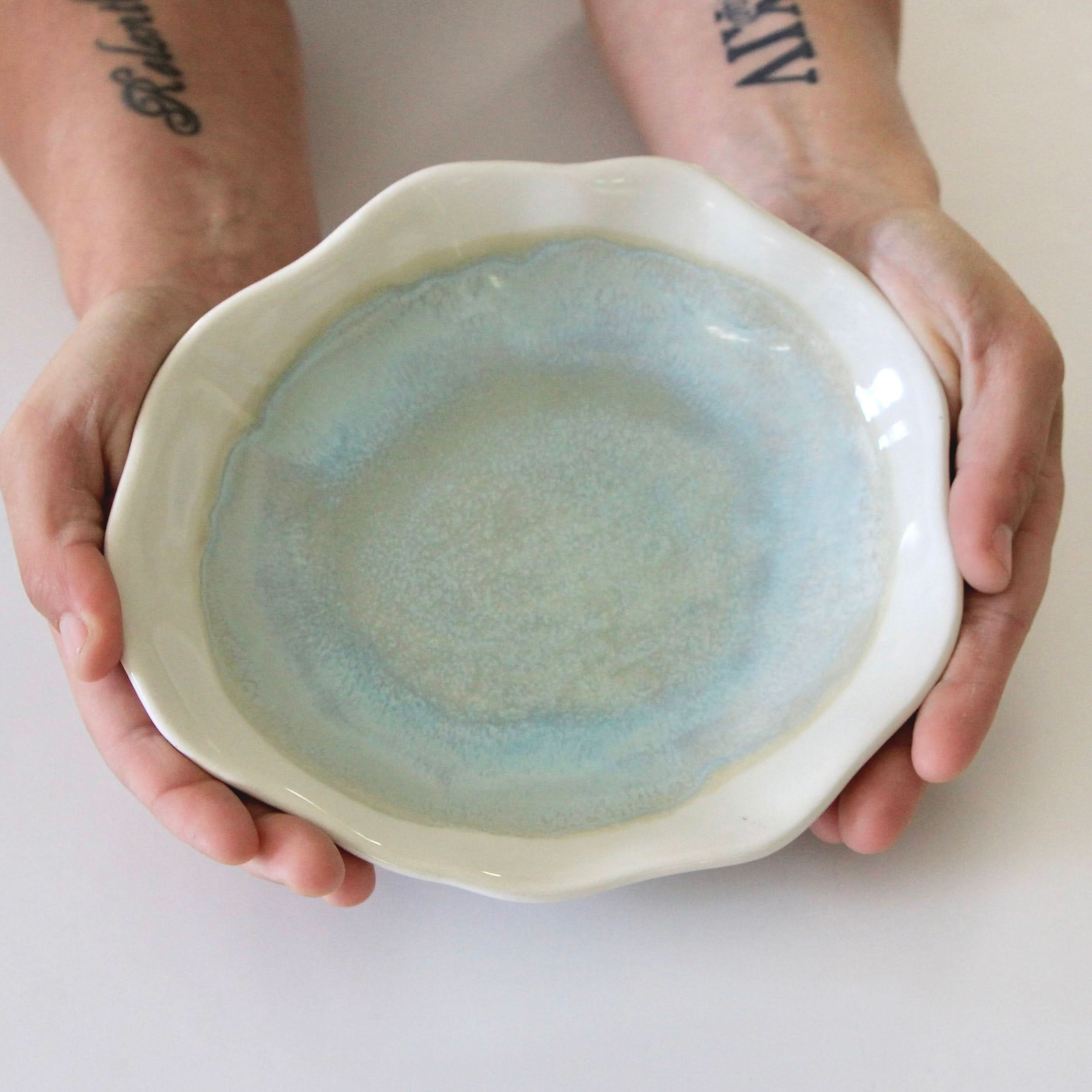 prodigalpottery Ceramic Sea Spray Artisan Dessert Plate
