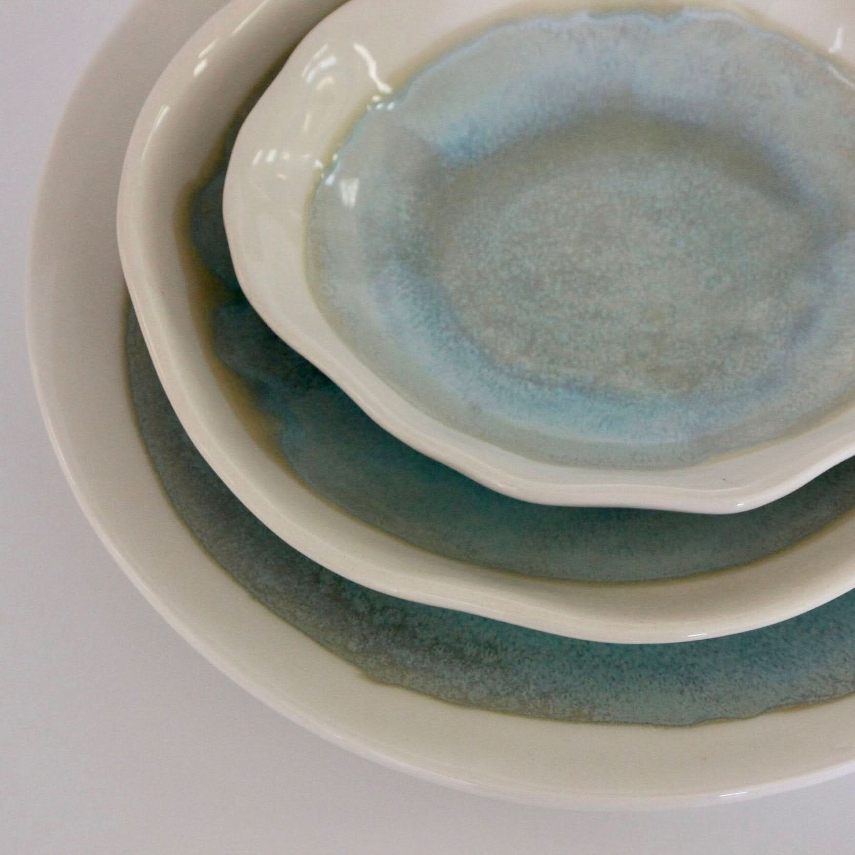 prodigalpottery Ceramic Sea Spray Set/4 Artisan Dessert Plate
