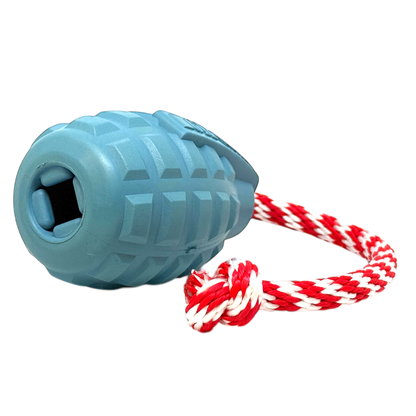 USA-K9 Grenade Shaped Rubber Dog Toy - Chew, Treat Dispenser &amp; Tug Toy | USA