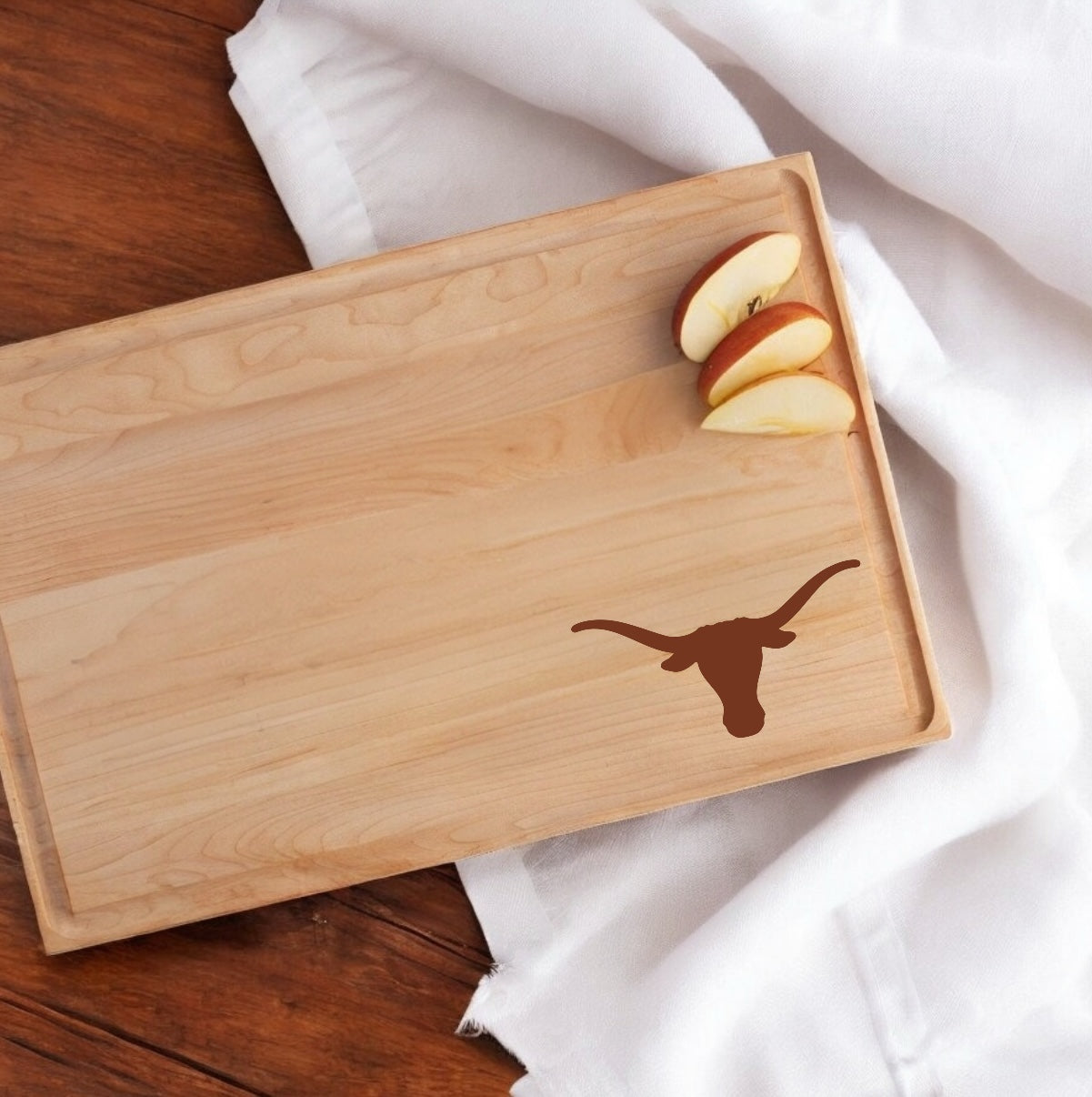 Texas Longhorns Maple or Walnut Hardwood Cutting Boards