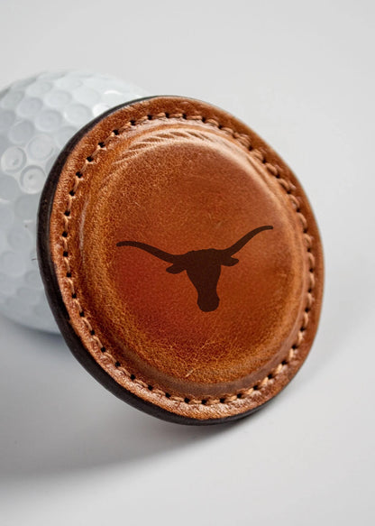 Texas Longhorn Leather Golf Ball Marker (Set of 2)