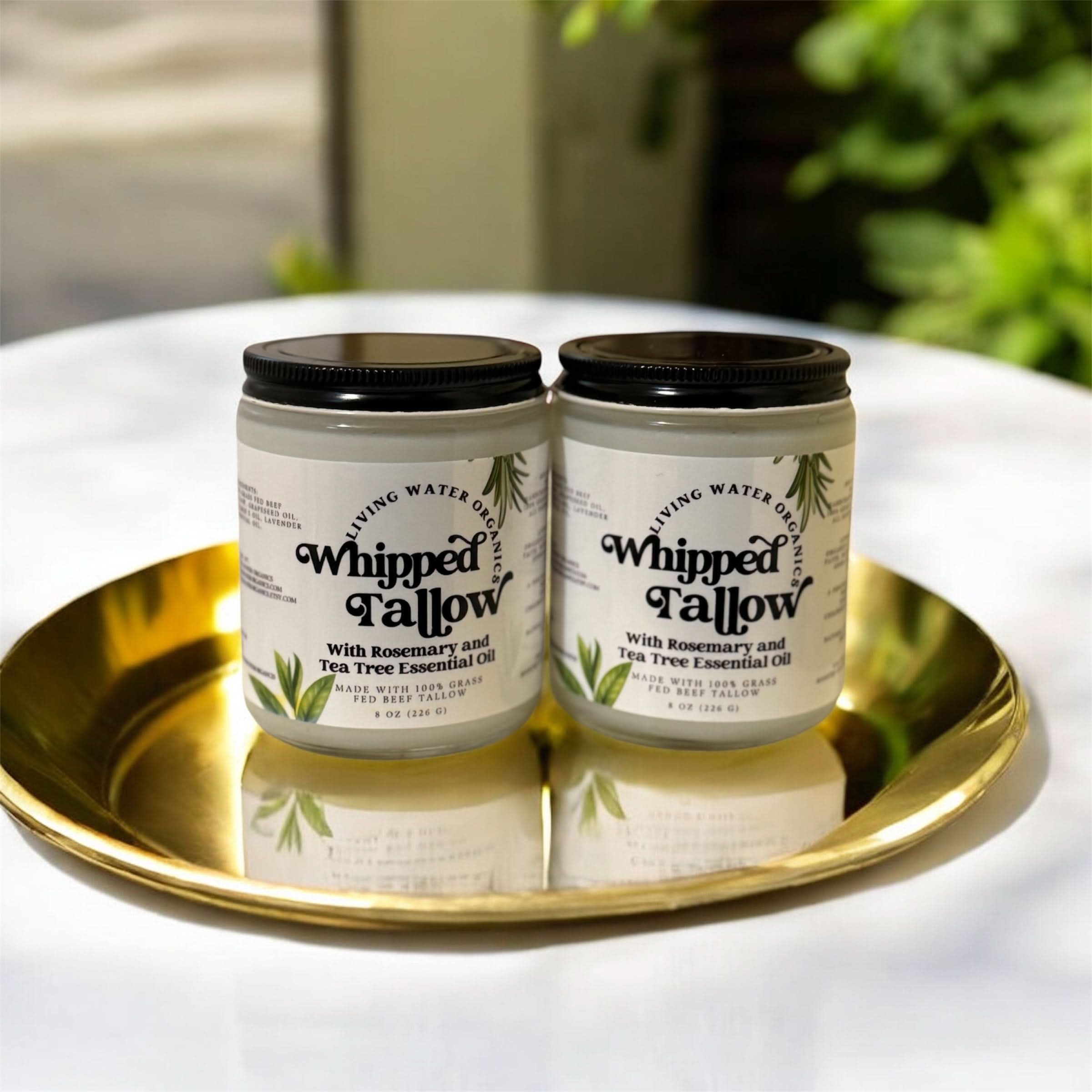 Living Water Organics 1 / Tea Tree &amp; Rosemary Whipped Grass-Fed Tallow for Face &amp; Body