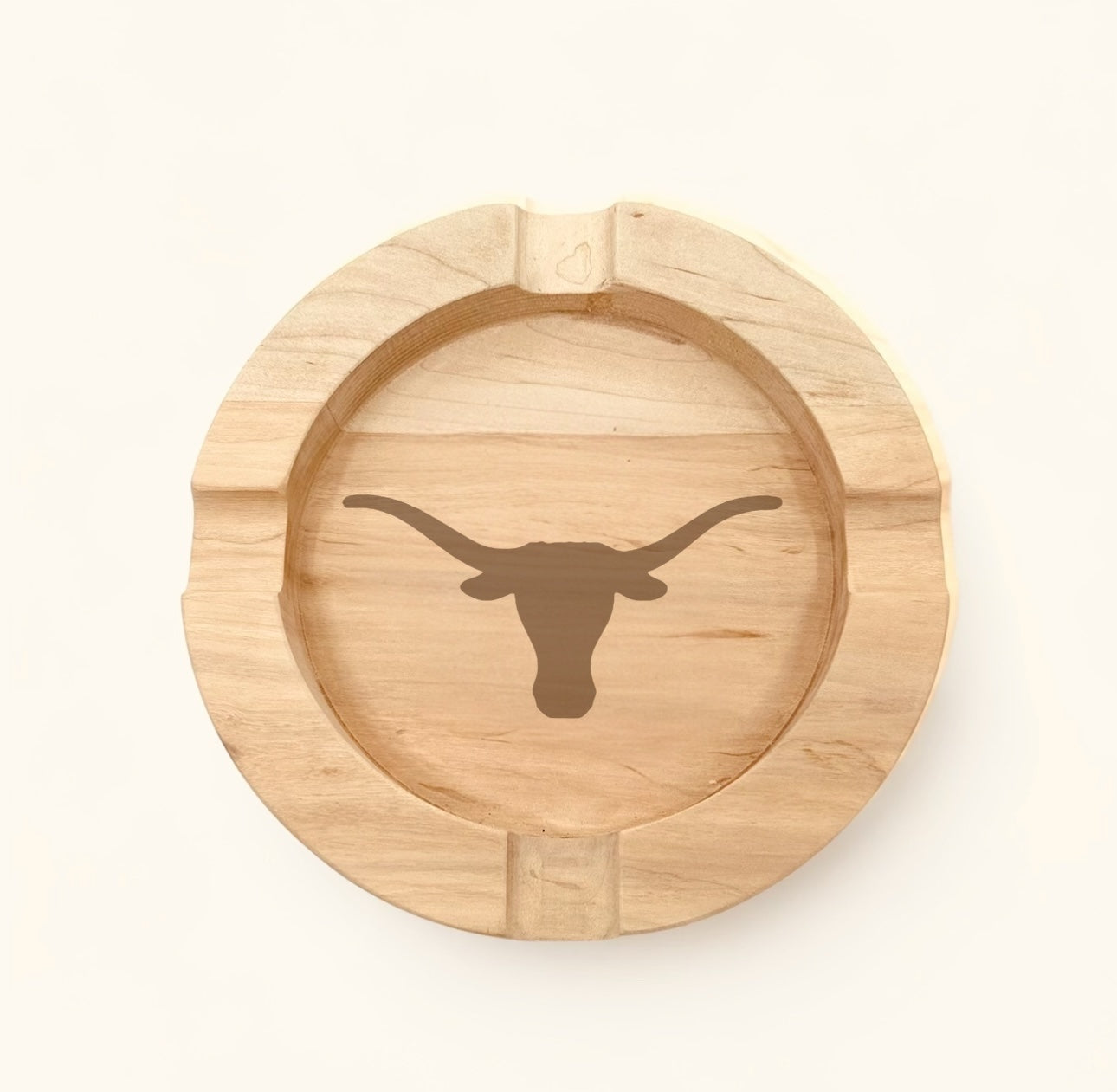Texas Longhorns Maple Wood Cigar Ashtray