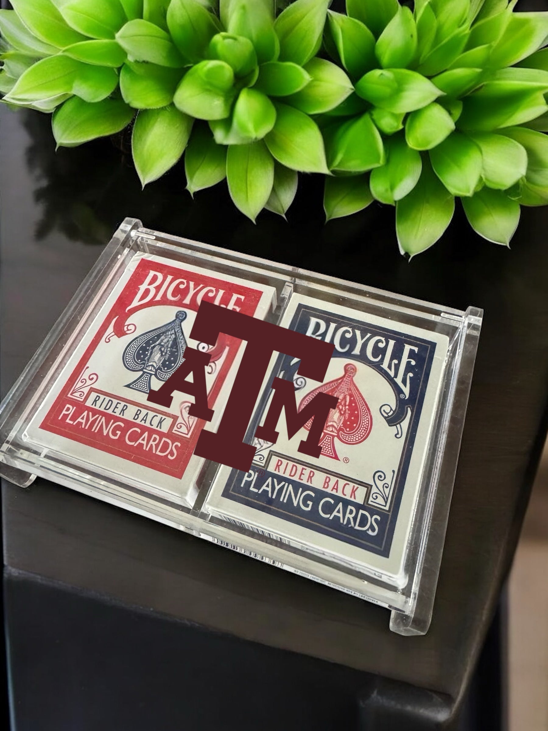 Texas A&amp;M Acrylic Playing Card Box (Holds 2 Decks)