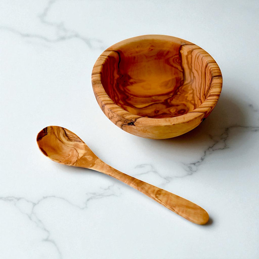 Olive Wood Bowl and Spoon - My American Goods