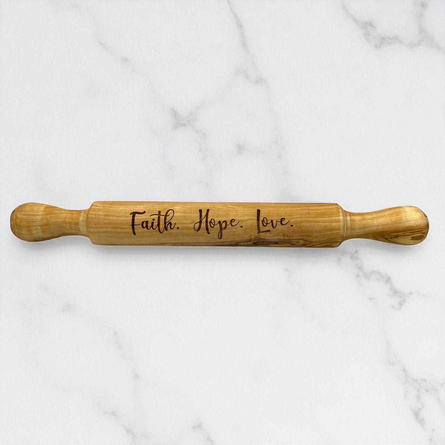 Olive Wood Rolling Pin With Handles - My American Goods