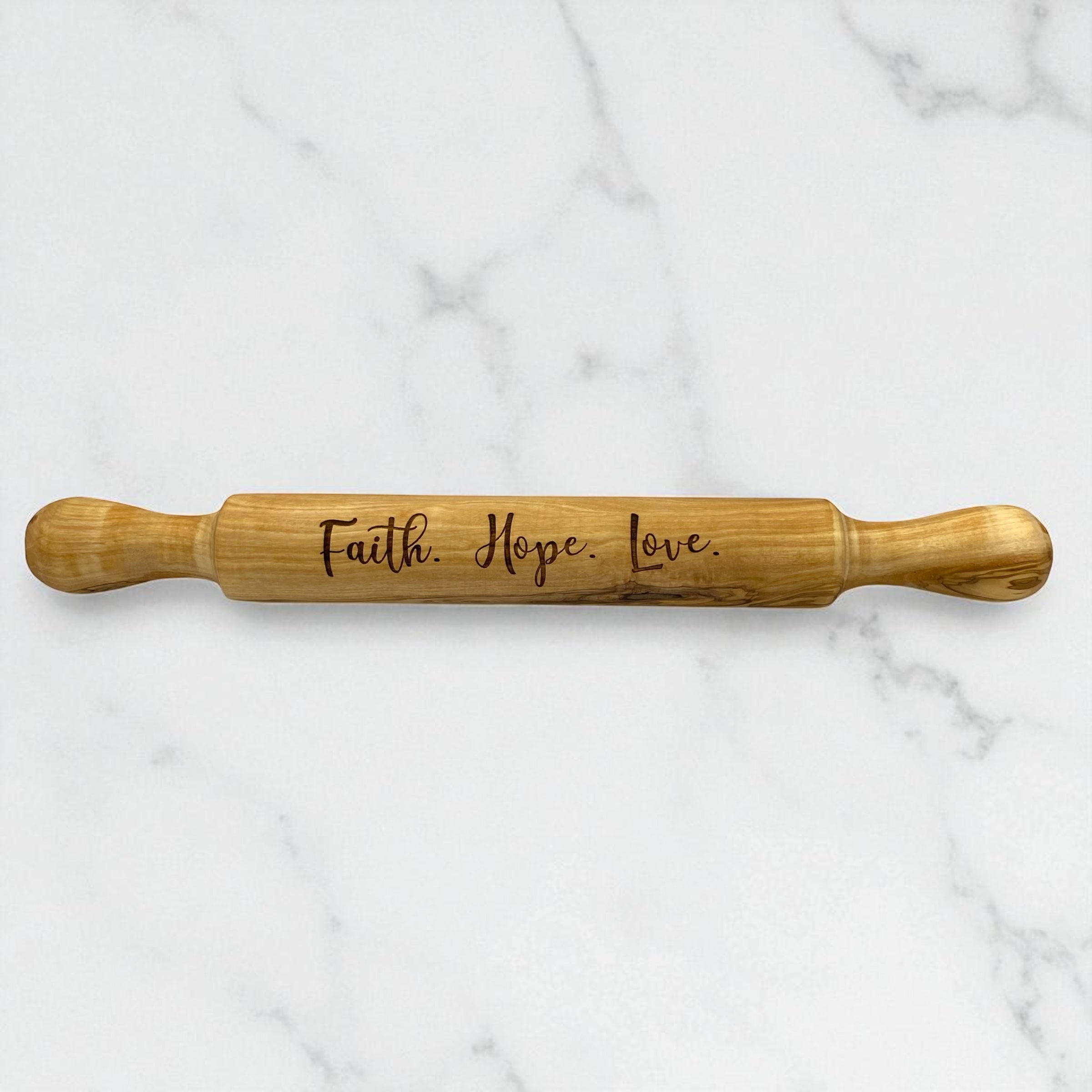Olive Wood Rolling Pin With Handles - My American Goods