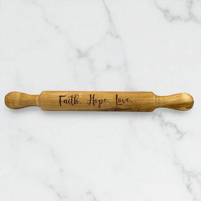 Olive Wood Rolling Pin With Handles - My American Goods