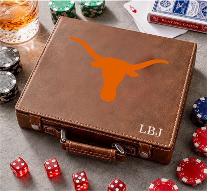 Texas Longhorn Color Printed 100 Chip Poker Set