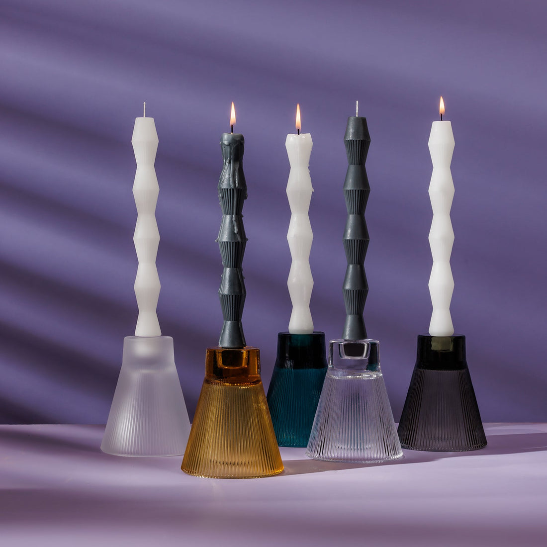 ZAI Tumbler + Geometric Pillar Candle in Ivory