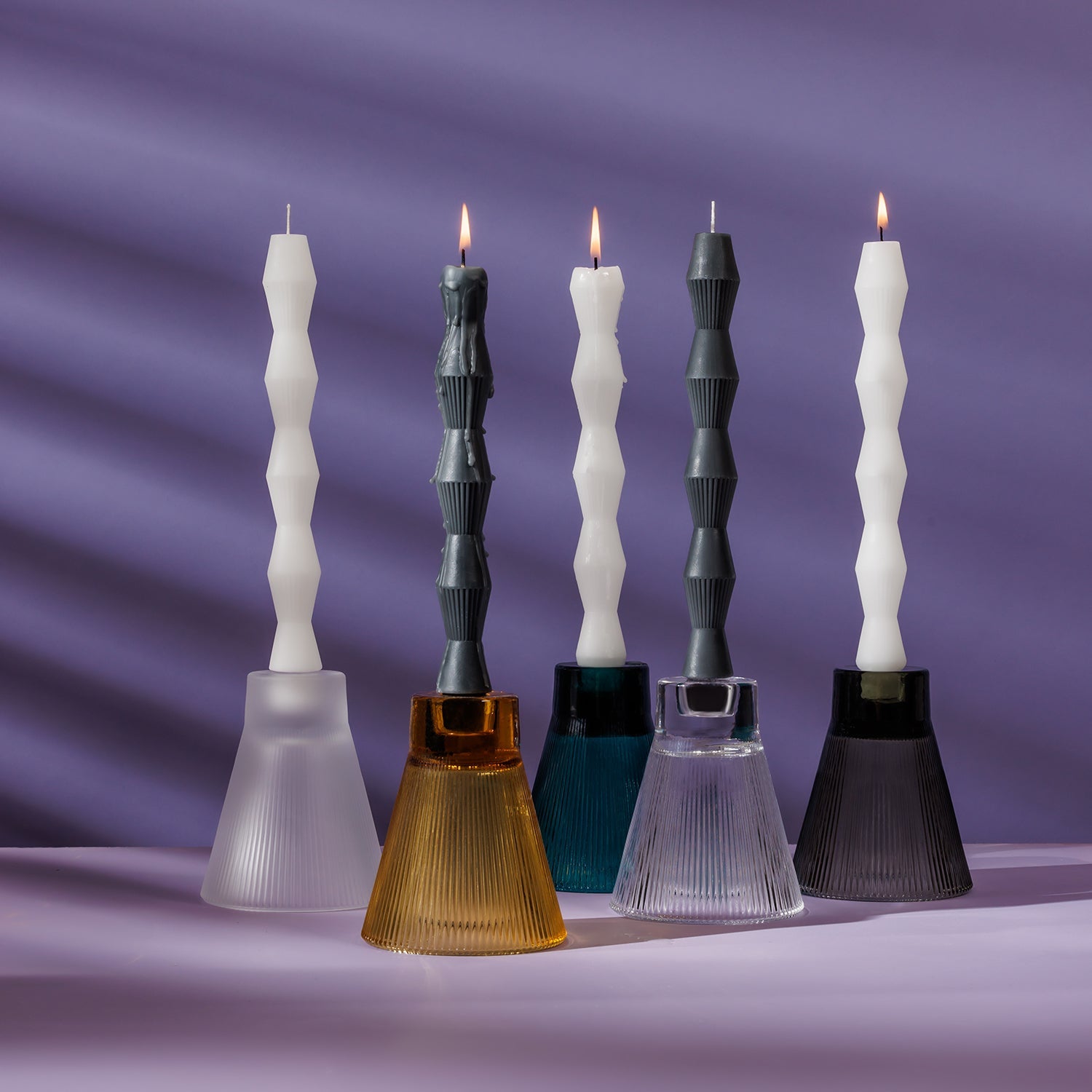 ZAI Tumbler + Geometric Pillar Candle in Ivory