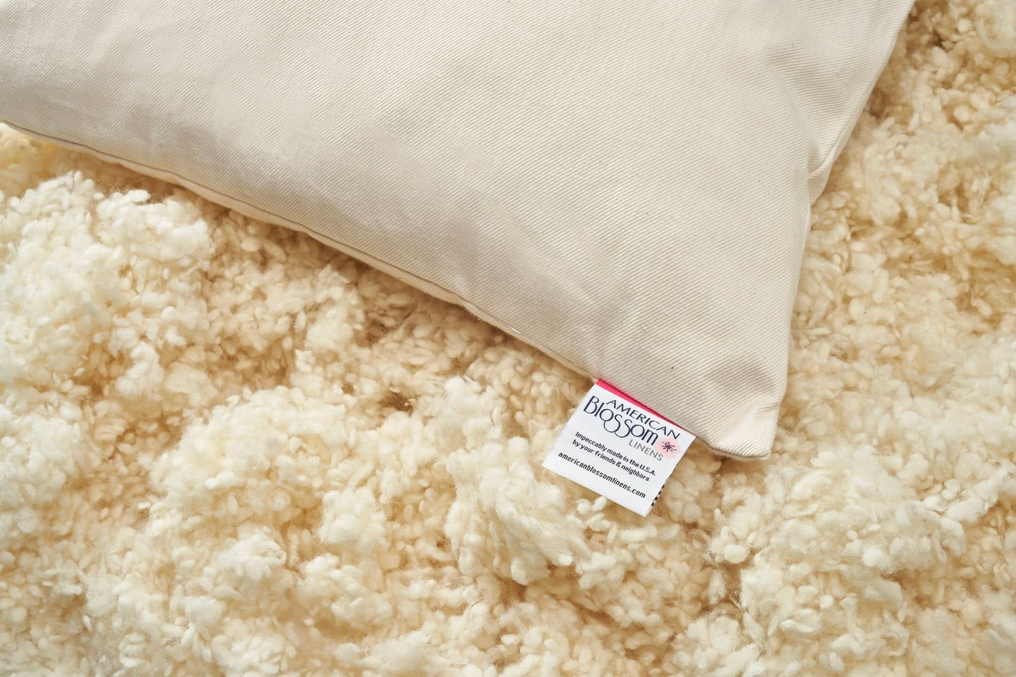 American Blossom Linens Pillows &amp; Pillowcases Natural Cotton Pillow With Wool Filling