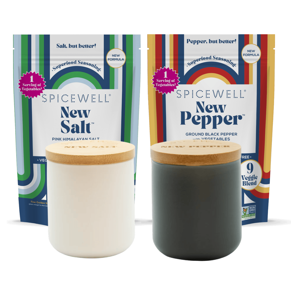 Spicewell Ceramic Pots with Lid Pinch Pots &amp; Pouch Duo Set