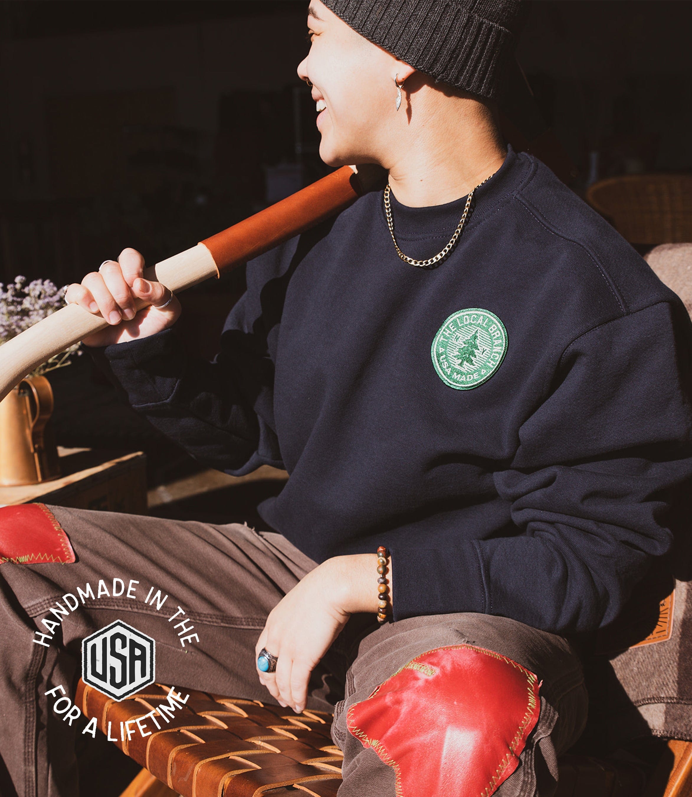 The Local Branch Sweatshirt New York Pine Tree Heavyweight Sweatshirt  - USA Made
