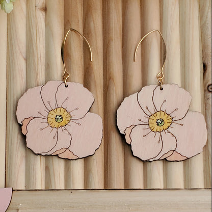 Pink Poppy Earrings
