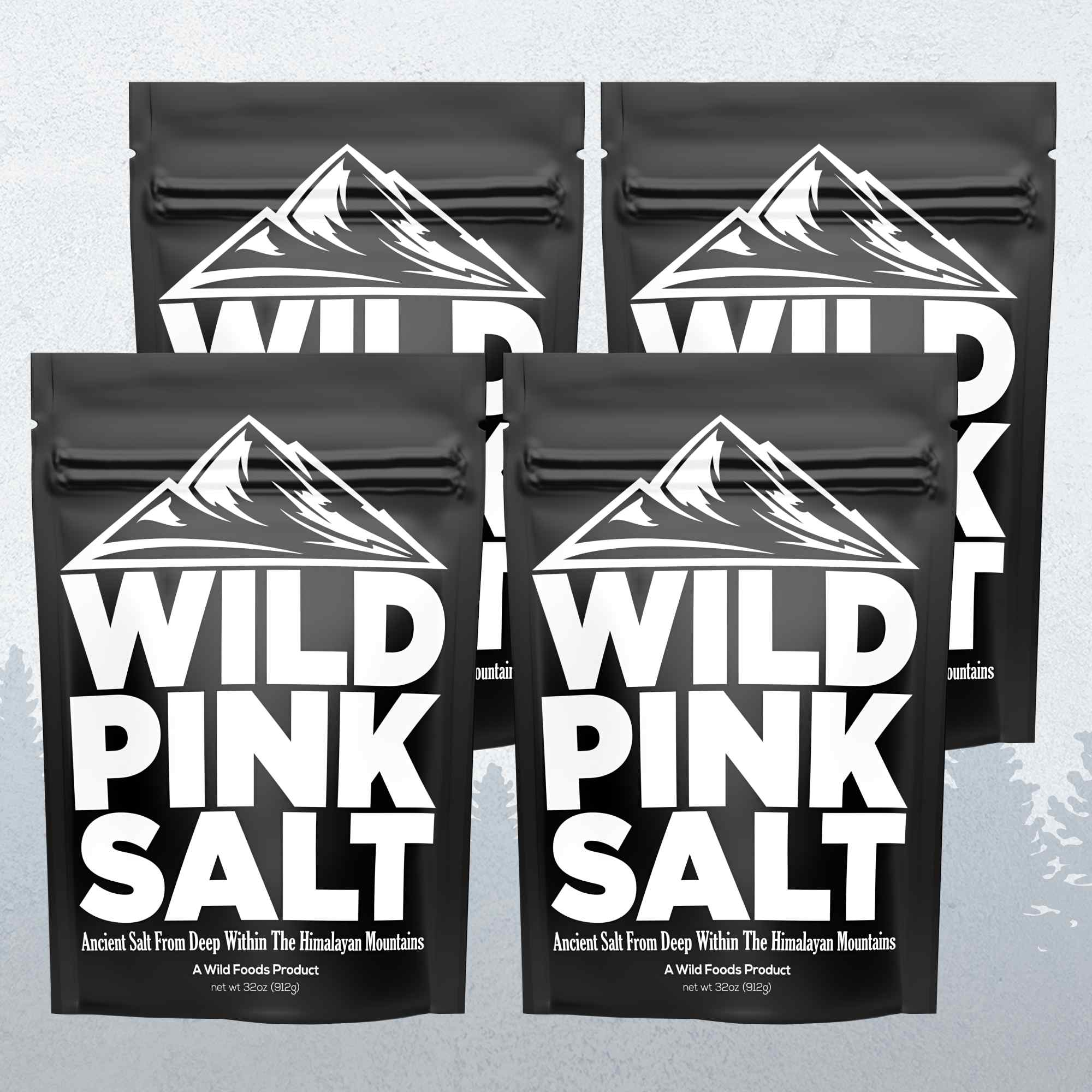 Wild Foods Salt 4x - 32oz Fine (Save $35!) Himalayan Pink Salt – Mineral-Rich Gourmet Salt for Flavor &amp; Health
