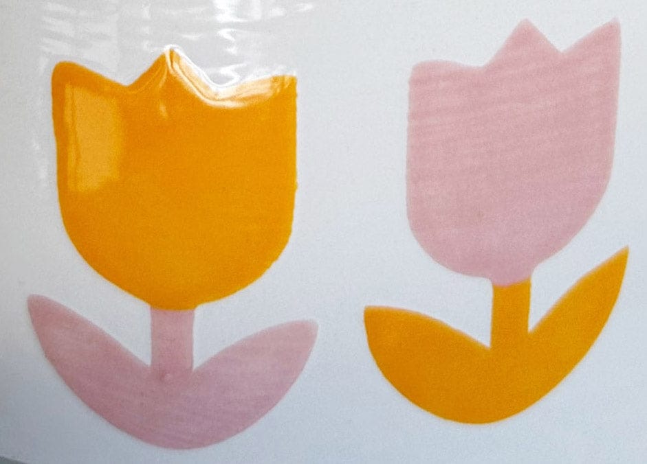 Ruby Clay Company Bright Pink and Orange Tulip Fever Scalloped House Vase/Container