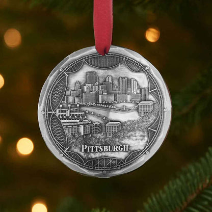 Pittsburgh Bridges Skyline Ornament