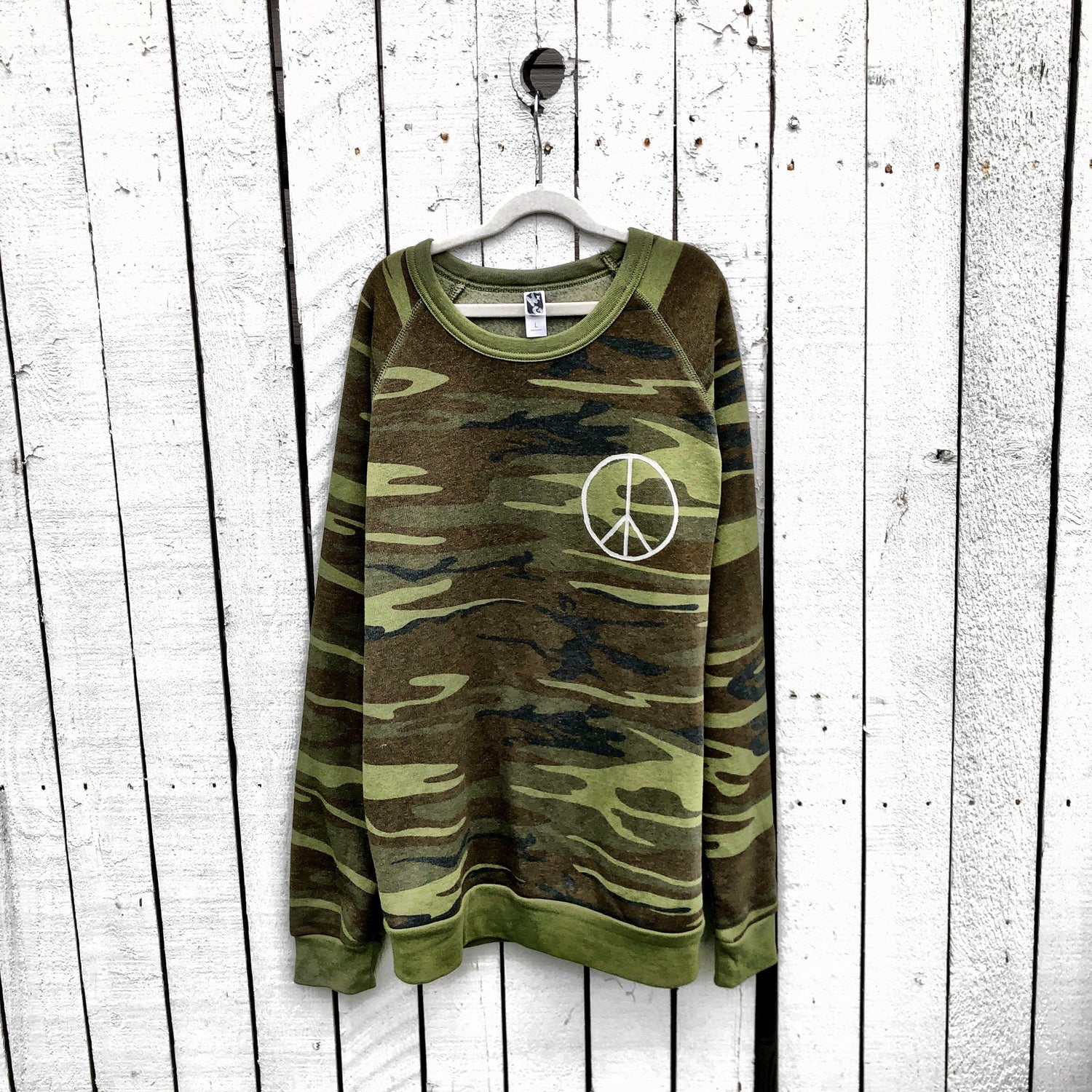 Wren + Glory &quot;PLAYTIME CAMO&quot; Hand-Painted Sweatshirt - My American Goods