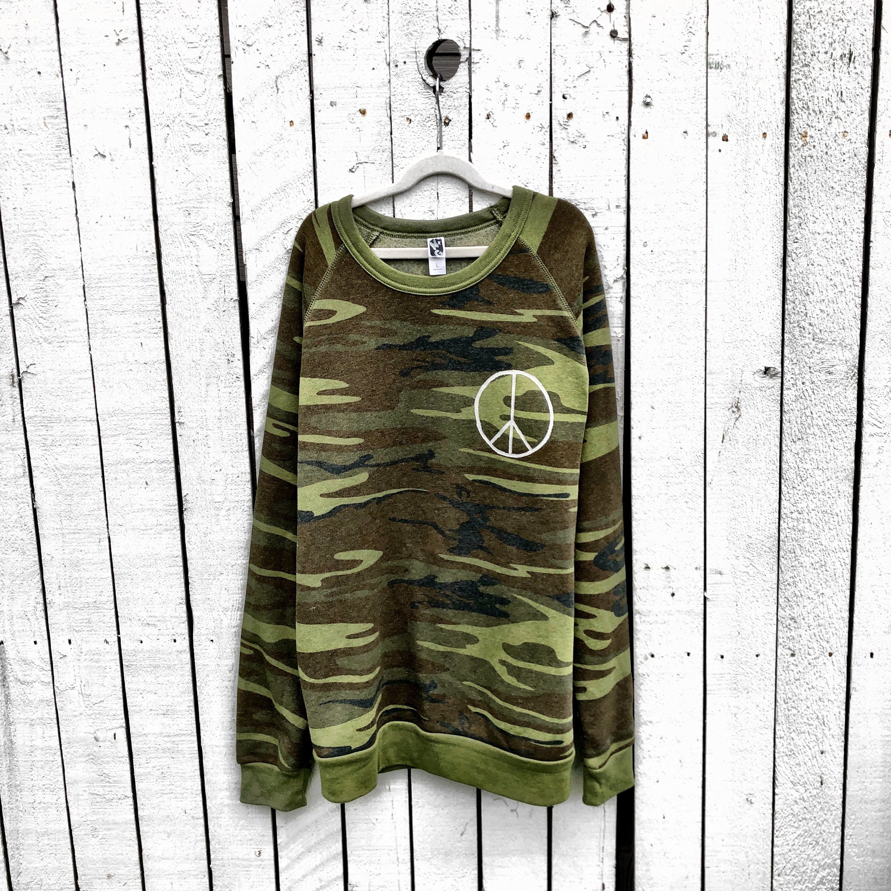 Wren + Glory &quot;PLAYTIME CAMO&quot; Hand-Painted Sweatshirt - My American Goods