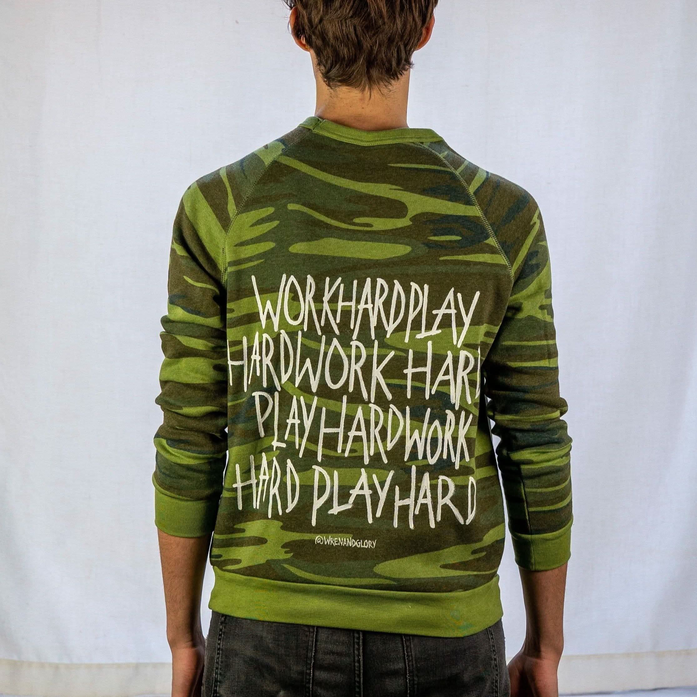 Wren + Glory sweatshirts Wren + Glory "PLAYTIME CAMO" Hand-Painted Sweatshirt