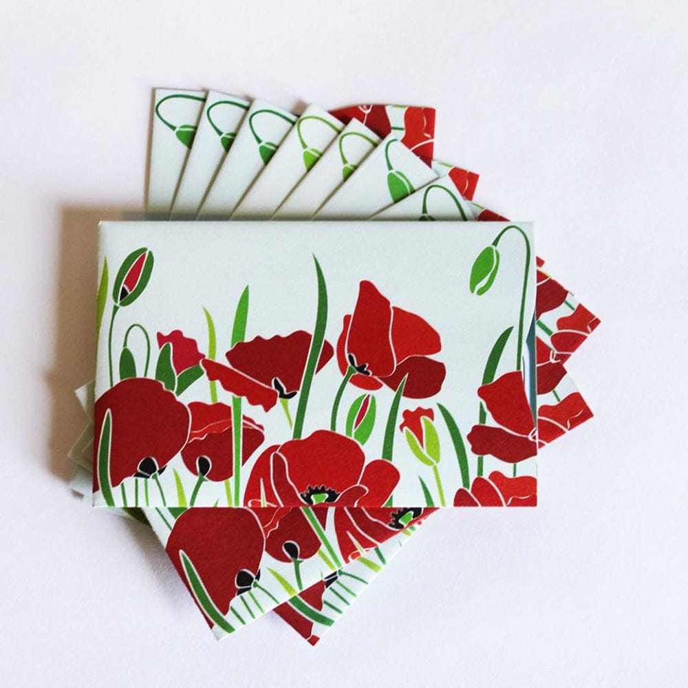 Rogue Industries RFID Sleeve Poppies - 8 Credit Card Sleeves Pack + 2 Passport Sleeves RFID Blocking Credit Card Sleeves - Poppies