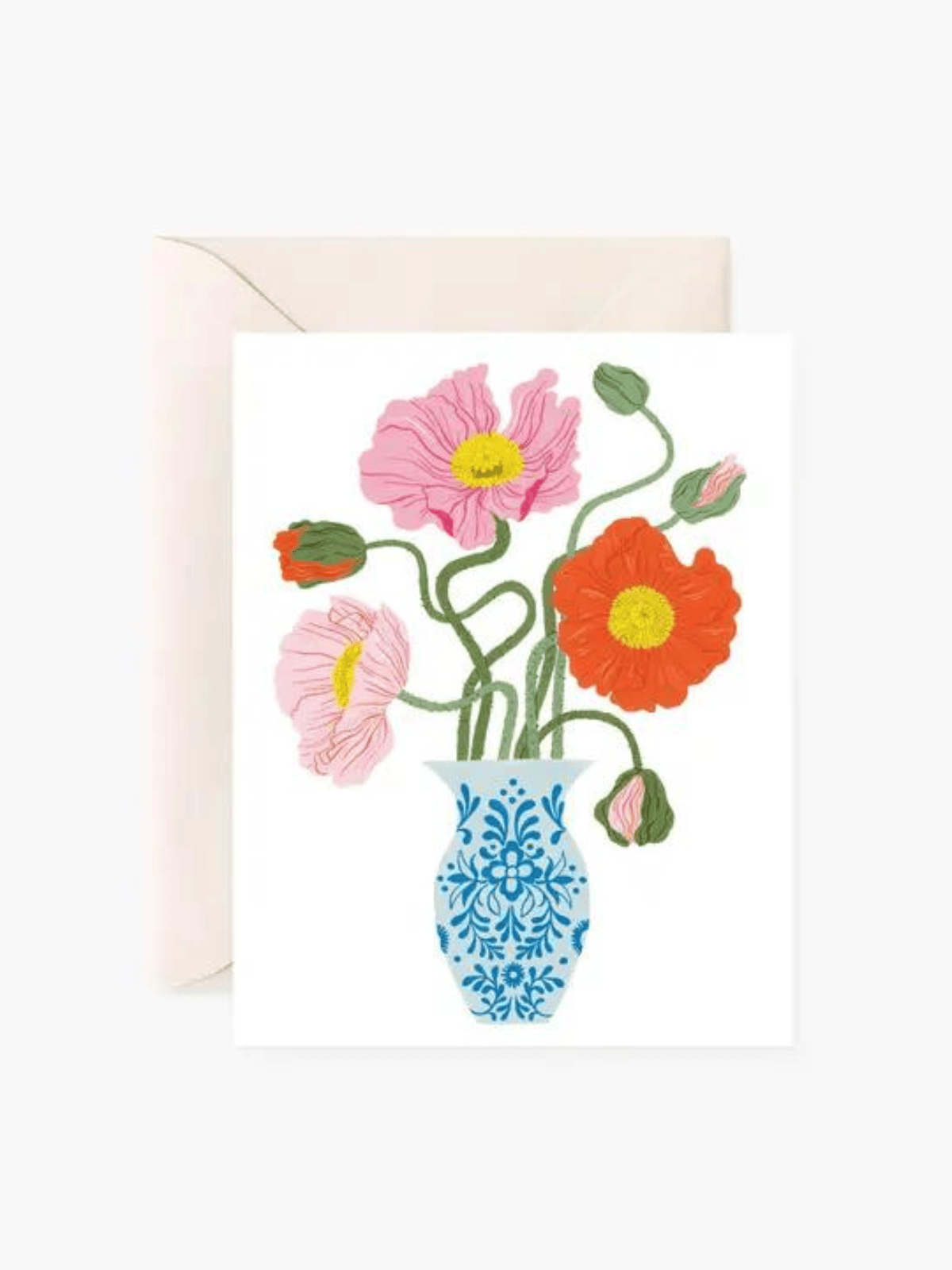 Ash &amp; Rose Greeting &amp; Note Cards Poppy Vase Greeting Card