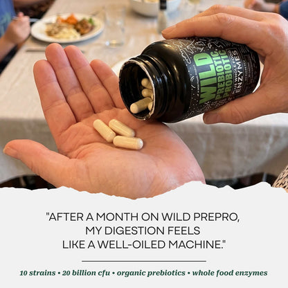 Wild Foods Supplements Prebiotics &amp; Probiotics, 30 servings – Gut Health &amp; Digestion Support