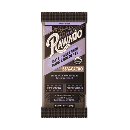 Premium Date Sweetened Dark Chocolate Bar - 65% Cacao