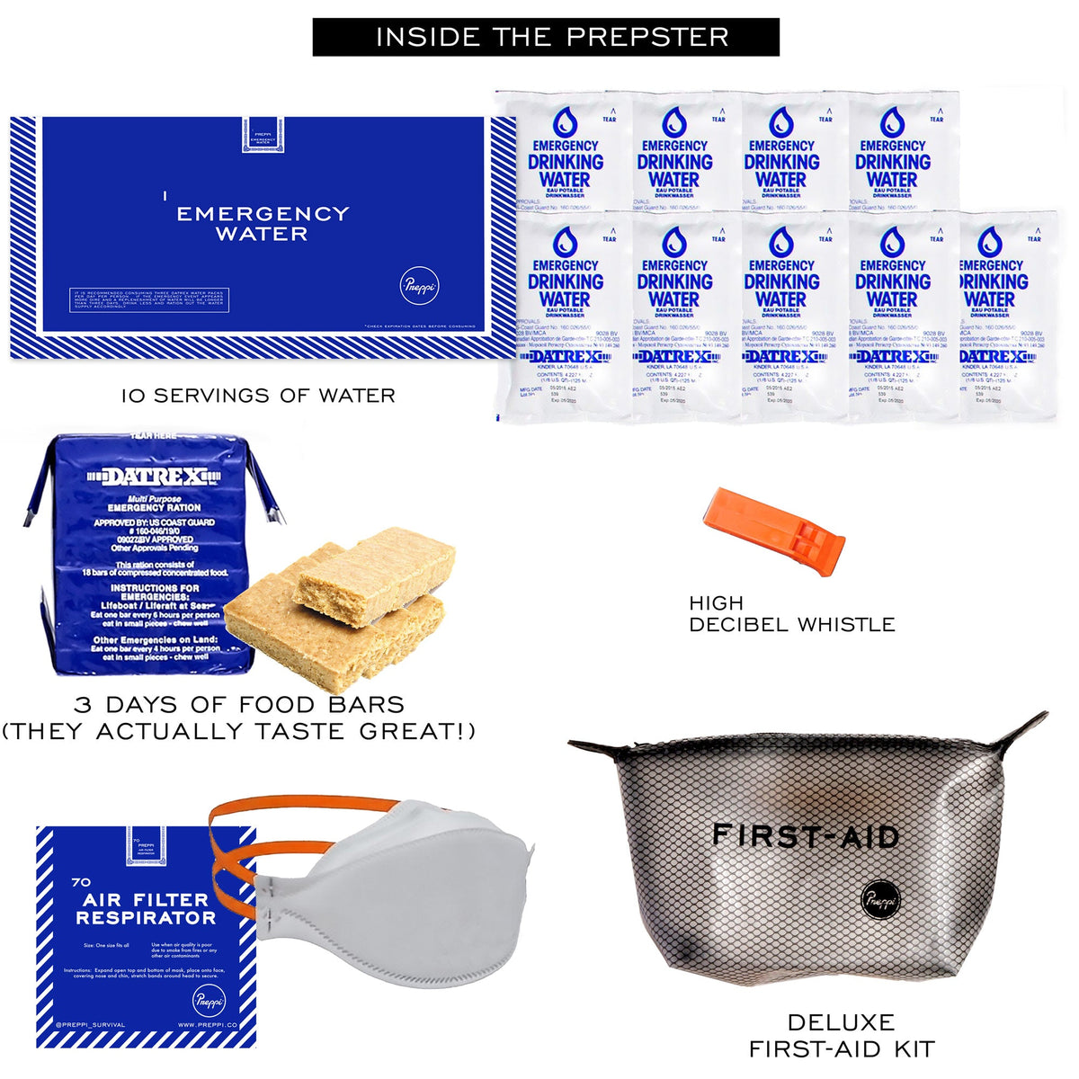 Preppi | The Prepster Advanced Fireproof Backpack | 3-Day Emergency Kit