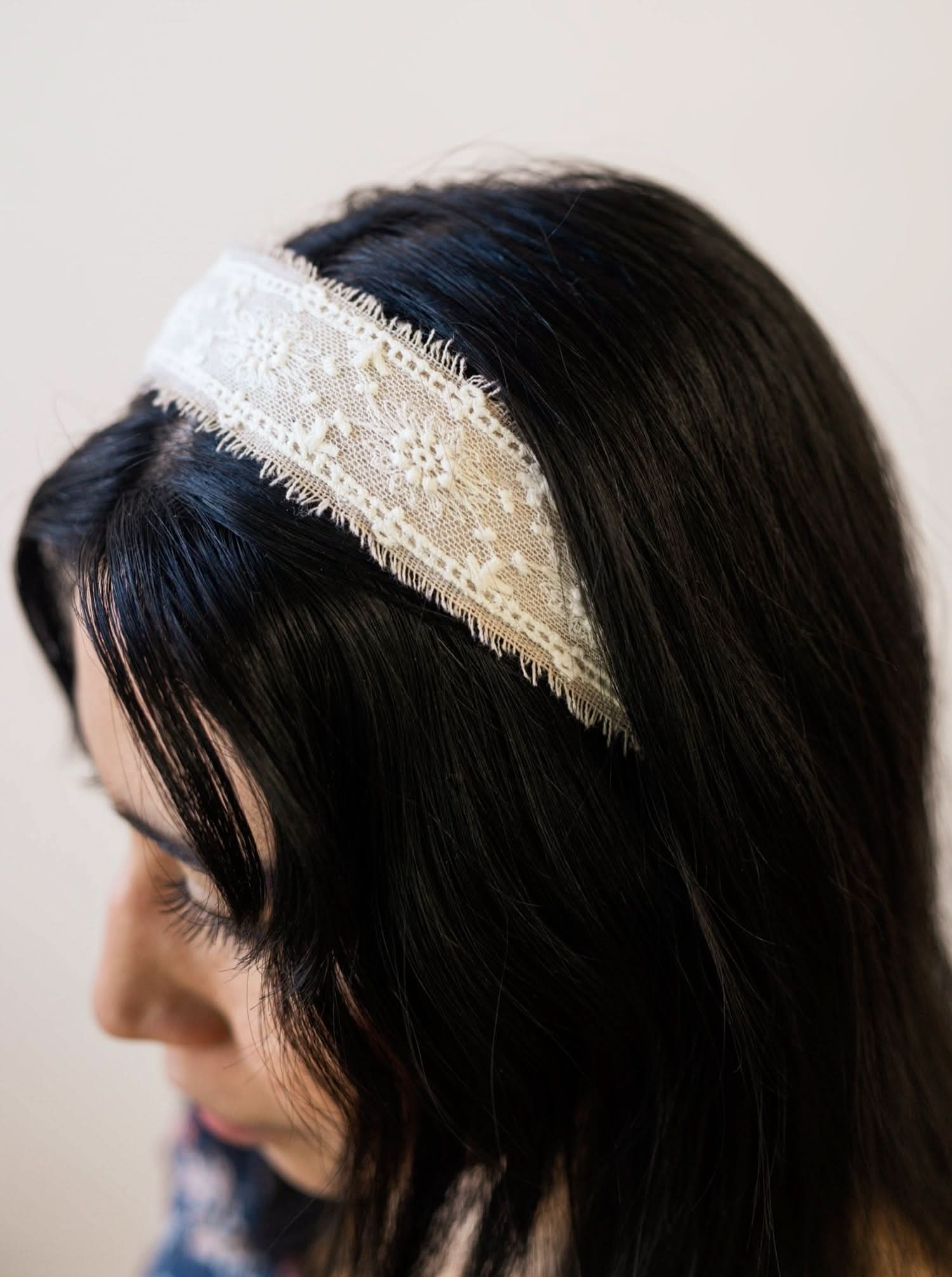 Ash &amp; Rose Clara Lace and Linen Headband