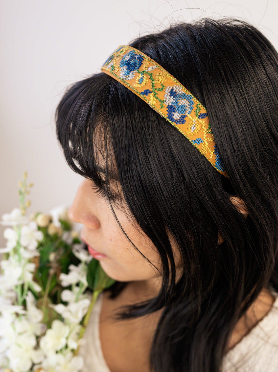 Nora Cross Stitch Headband - My American Goods