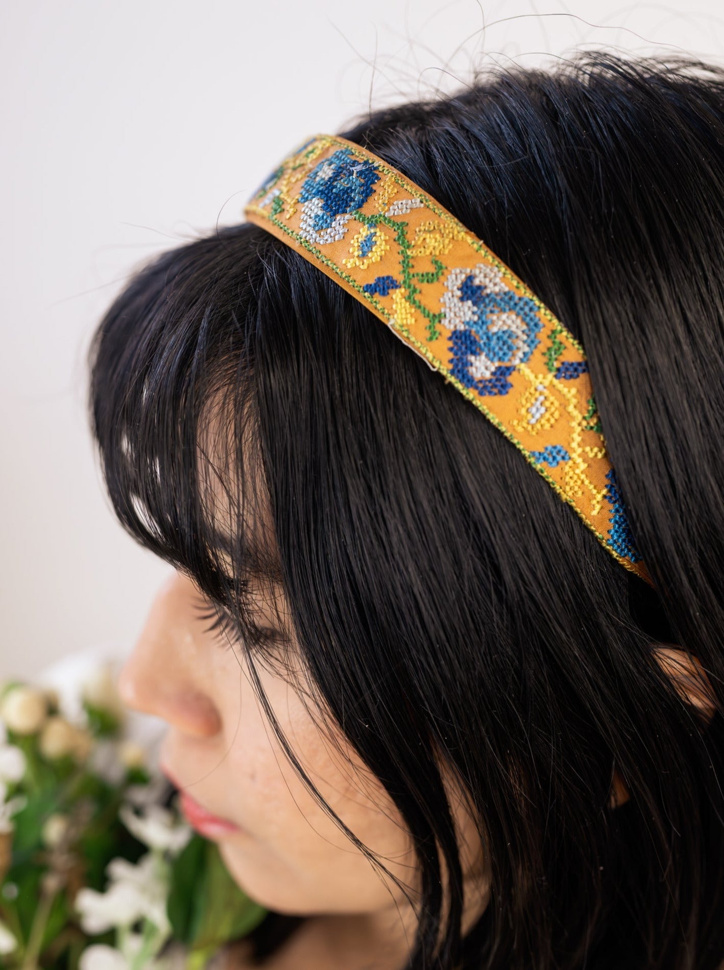 Nora Cross Stitch Headband - My American Goods