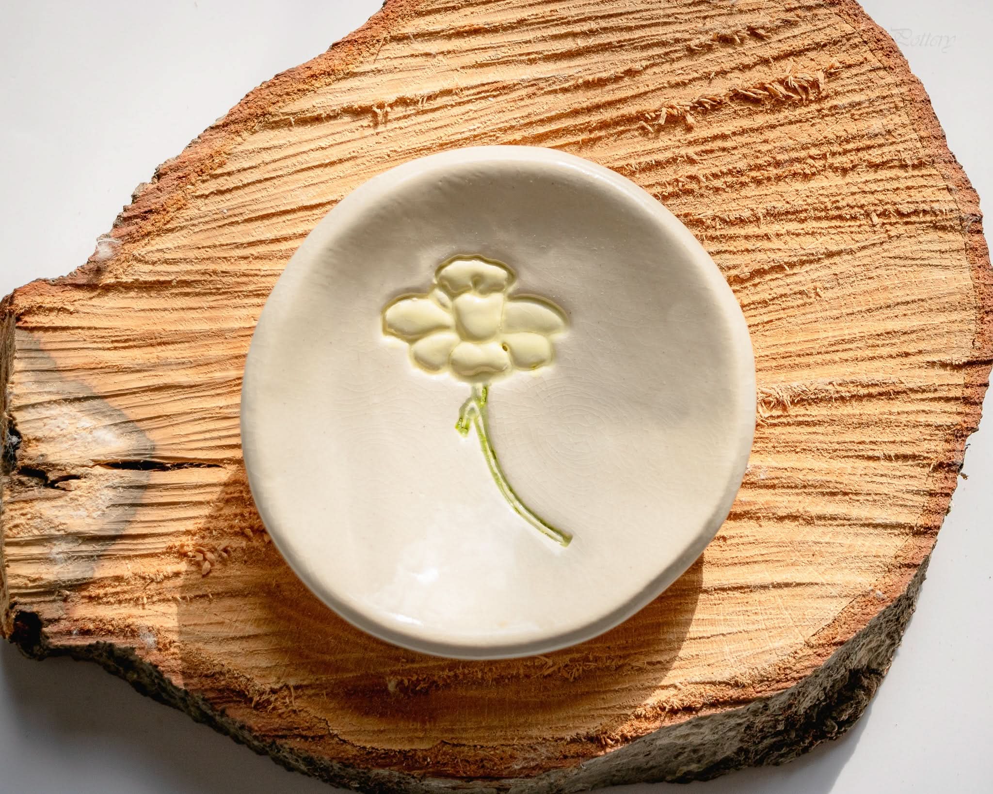 prodigalpottery Ceramic March Daffodil Birth Flower Ring Dish