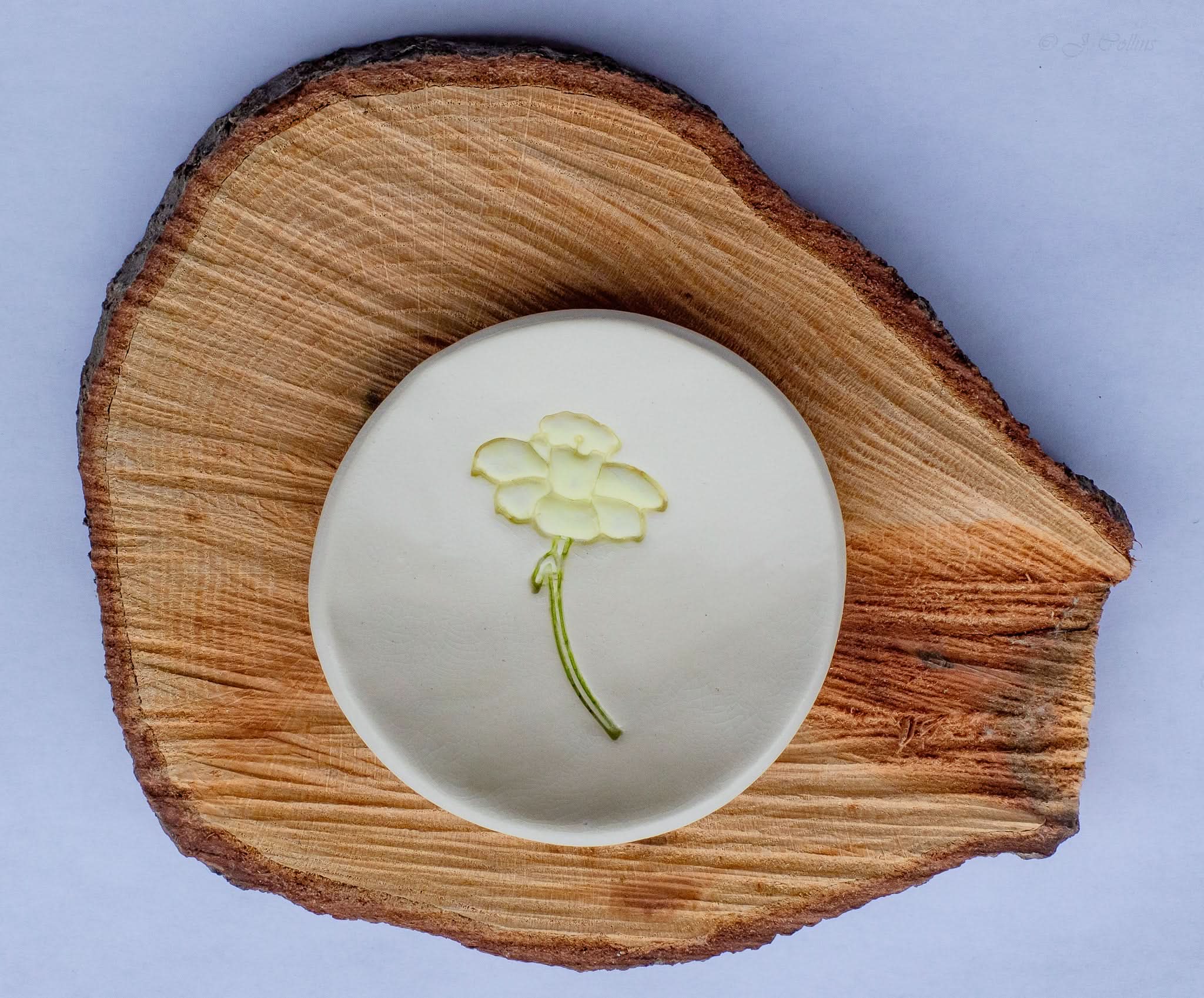 prodigalpottery Ceramic Birth Flower Ring Dish